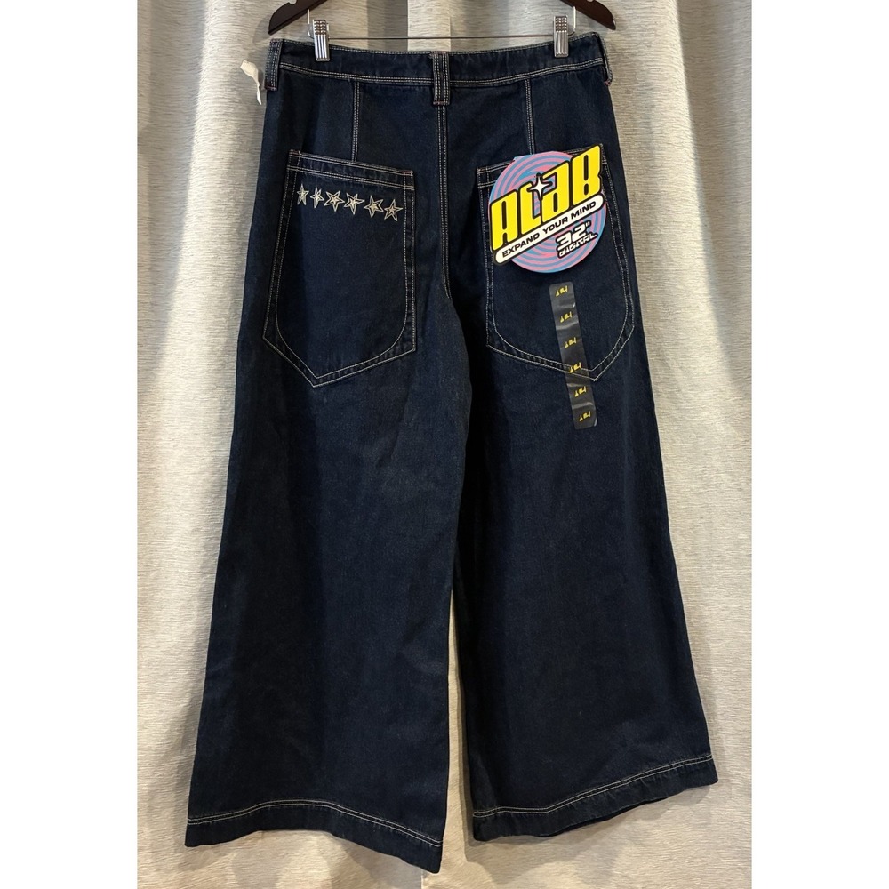 ALAB Jeans Denim Digital Wide Leg Baggy Rave 90s Y2K Skate‎ Women's 14